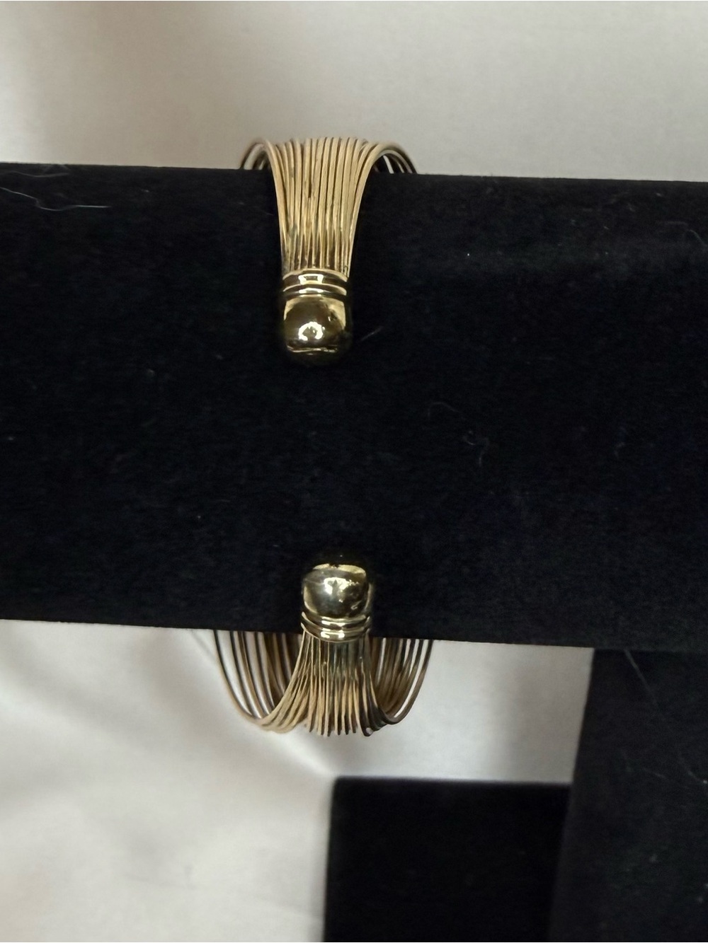 Gold Tone Multi-Strand Wire Cuff Bracelet - Picture 6 of 6
